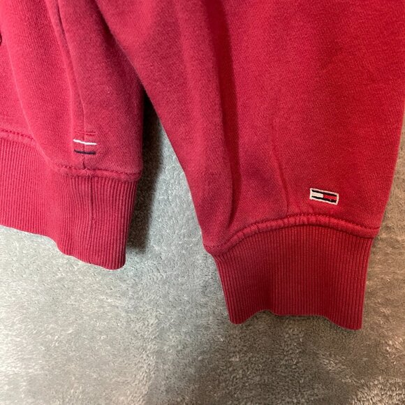 Tommy Jeans Mens Activewear Spellout Logo Pullover Hooded Sweatshirt M Red - Picture 4 of 14